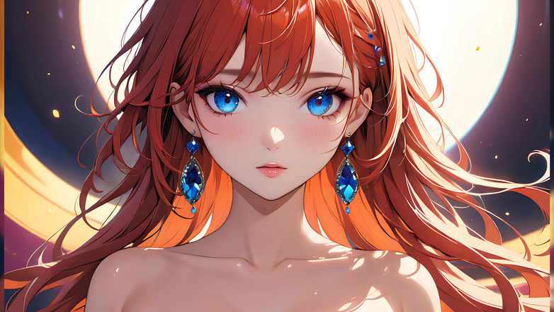 LustRender: Nude Beauty with Eyes Reflecting Vibrant Painted Canvas - Artistic Ai...
