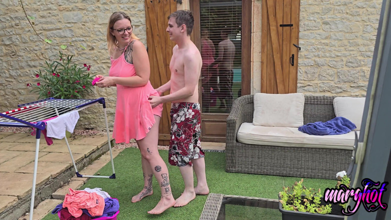 Sexymarghot: His Stepmother Hangs Out the Laundry He Grabs Her and...
