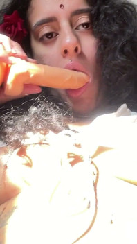 Dildoing Hairy Pussy Under Sunlights