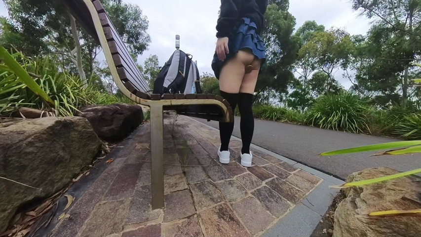 Walking Around in the Busy City, Riding a Dildo in the Park and Testing My New Toy (Asian Sissy Public)