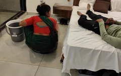 While Komal Was Bathing in the Swimming Pool, Her Husband Started with the Mopping Lady