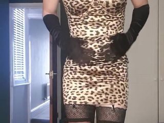 Jessica XD: Nova curva de estampa de leopardo abraçando vestido de cetim,...