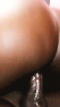 Ebony MILF Riding Creampie
