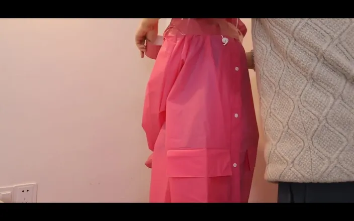 OrangeXXOO: White Silk Raincoat Tape Restraint Part 1
