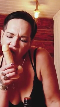 Hot MILF Relaxes in the Room Fucking Her Holes with a Big Dick