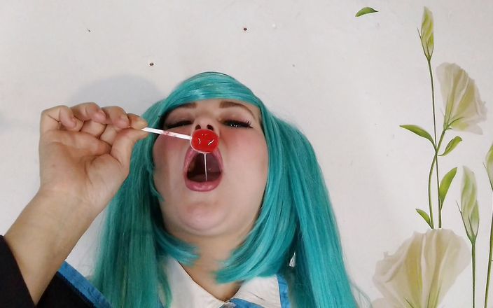 LizAngel: Miku đang bú kẹo và chảy nước dãi