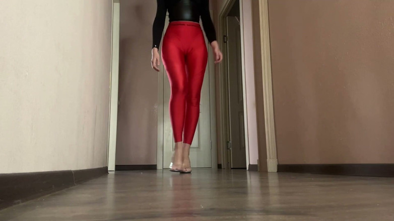 Skinny_lady69: Pięta klika palce, obcisłe legginsy Domme Bezszwowa pętla