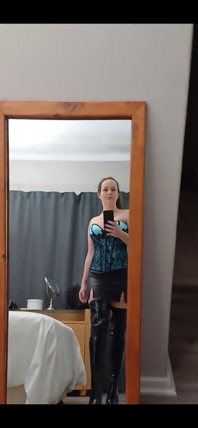 Outfit of the Day: Blue Corset and Thighhigh Boots