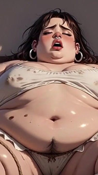 로프 본디지의 털이 무성한 보지를 가진 뚱뚱한 여자