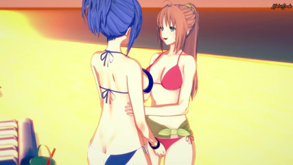 Hentai Smash: Kaede Sakura and Natsuru Senou have lesbian sex on the...