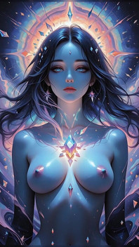 Astral Vortex Dewi Dengan Asap Obsidian dan Crystal Light Fantasy Ai Art Slideshow