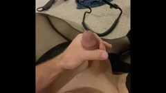 Crossdresser Jerk off and Cum Compilation Sissy in Lingerie Thigh High Stockings and Heels Shoots Cum From Her Big Cock thumbnail