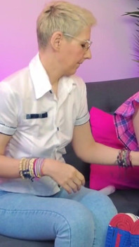 Girl milking her femboy