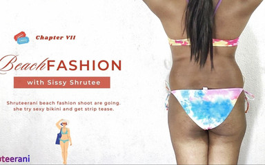 Shruteerani: Beach Fashion Chapter 7 - Solo Indian Trans in Bikini