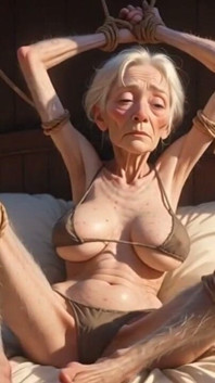 Eski Büyükanne İp Bağlaması - Sıkı Vaginanın Doldurulması Gerekiyor