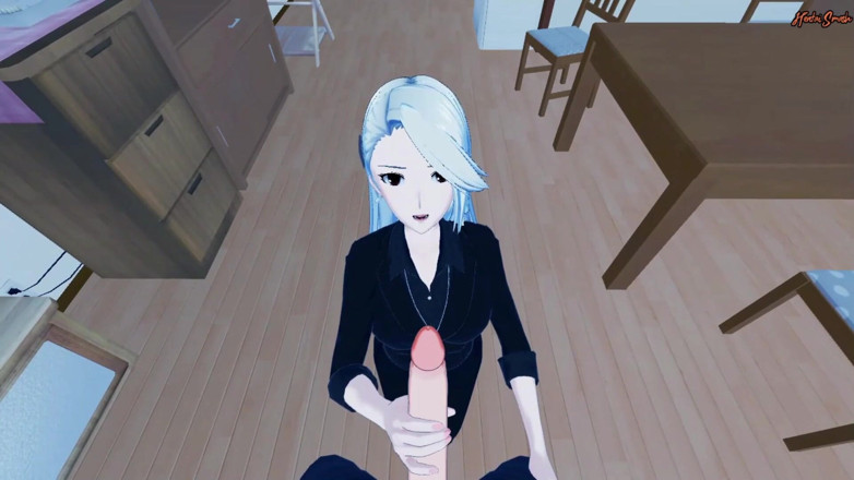 Hentai Smash: Sae Niijima deepthroats your cock and swallows a load of...