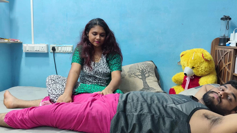 Vaishnavysharunraj: Indian Wife Penis Massage to Husband Hot Pemnis Massage