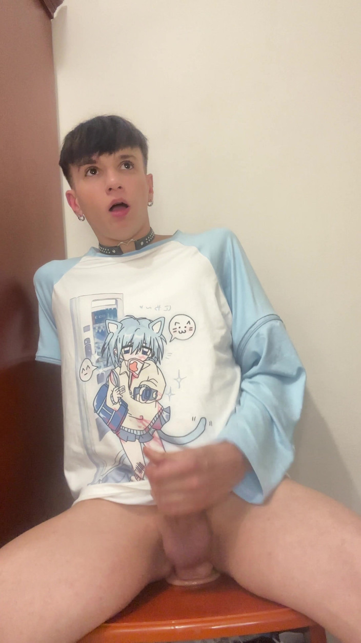 FemmeTwunkie: Blue Femboy Having Fun with New Toy