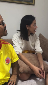 Kawan baik menangis semasa saya mengongkek isterinya dengan keras selepas kehilangan perjuangan di Colombia - Perlawanan Portugal