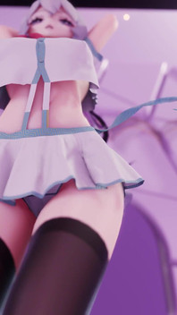 [mmd] Phut Hon College Girl Uniform; Black Stockings; Jiggling Breasts