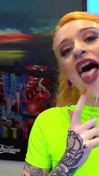Redhead Azura Alii deepthroating big cock