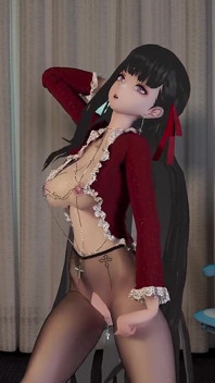Selena Phut Hon Ring Nipple Nail Black Silk Dancing Orgasm
