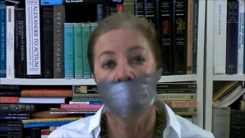 Selfgags classic: MILF teacher's instructional video: how to gag someone!