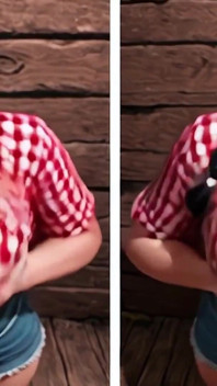 Wild West dokucza zielonoka brunetka na świeżym powietrzu