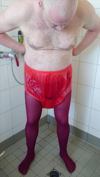 Incontinență Distracție în ciorapi sexy și pantaloni de cauciuc