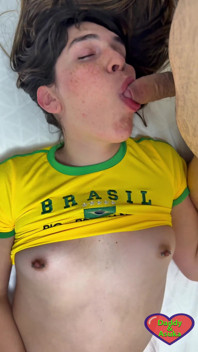 Sexy Yellow Brazil Jersey Asuka Seduces Stepdaddy in Her Heels