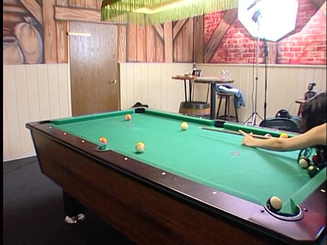 Lucky Cooch: Slut sucking dick on the billiard table