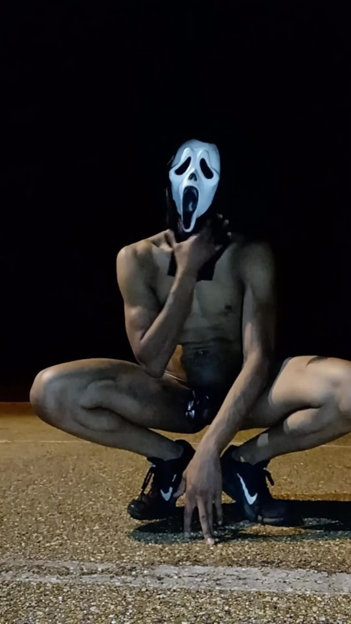 miikakawaiii: Phat Ass Femboy Ghostface Horny &amp; Locked in Chastity Cage