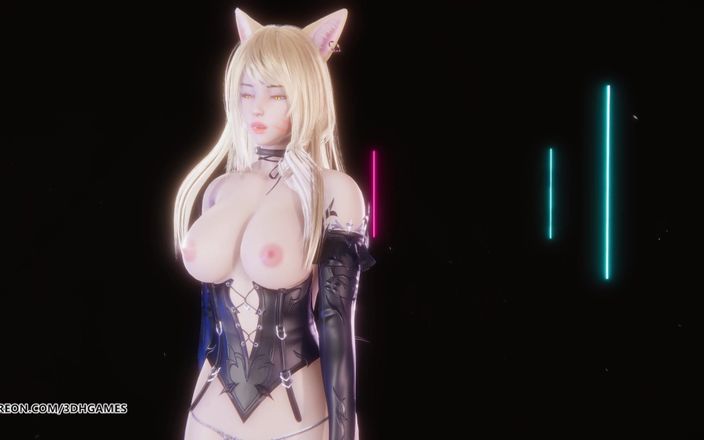 3D-Hentai Games: [MMD] Красный бархат - монстр Ahri Evelynn, сексуальный стриптиз Лиги легенд, хентай без цензуры, 4K, 60fps