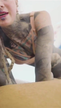 Fully Tattooed Girl Gets All Her Holes Pounded by a Huge Cock and Gets Cum in Her Anal Gape Double Penetration