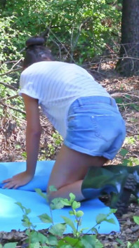 Sexy Teen Goes to Forest to Strip and Play with Herself