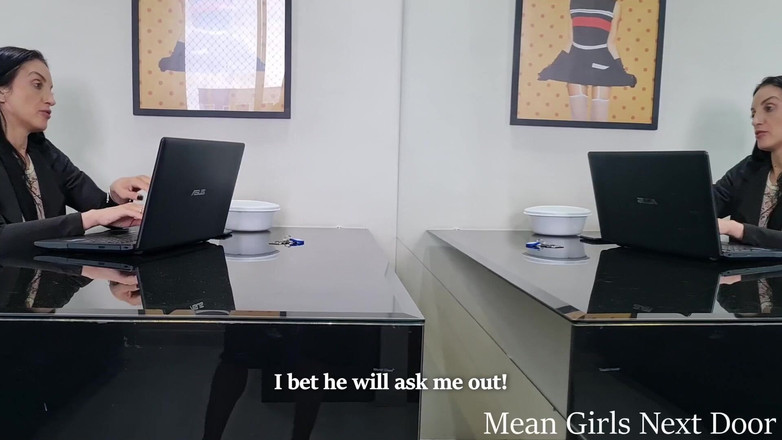 Queen Lytta ballbusting and cum lick: Vitoria vonteese ve mr pine - seksi ofis iş arkadaşı domine...