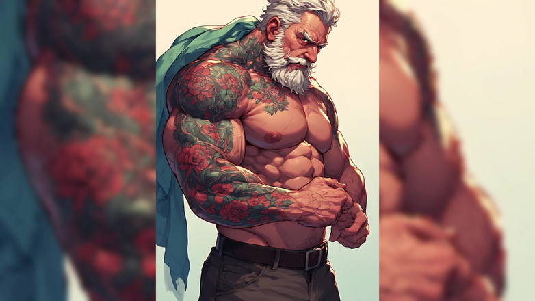 Erotic Man: Tatuados musculosos hombres sexy ai art