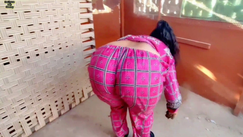 Indian Girl Cleaning Floor (Muskan Rani Studio)
