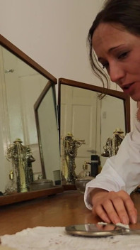 Step-mum Catches College Girl Mila at Her Dressing Table Face Slapping Punishment Wmv