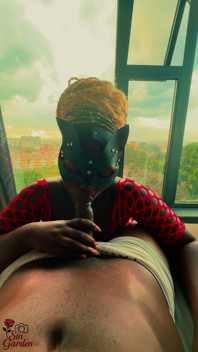 Big Ass Ebony Gets Fucked Doggy in Front of the City Window