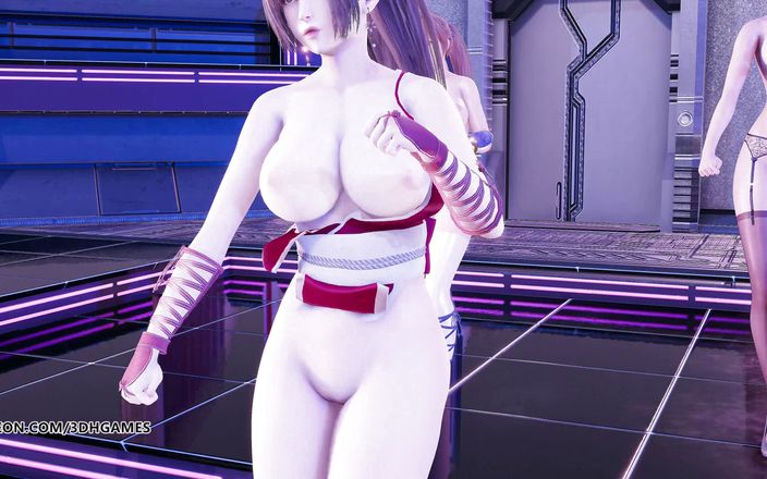 3D-Hentai Games: [MMD] 裸体滑行舞蹈marie rose mai shiranui tamaki kasumi doa性感热色情舞蹈