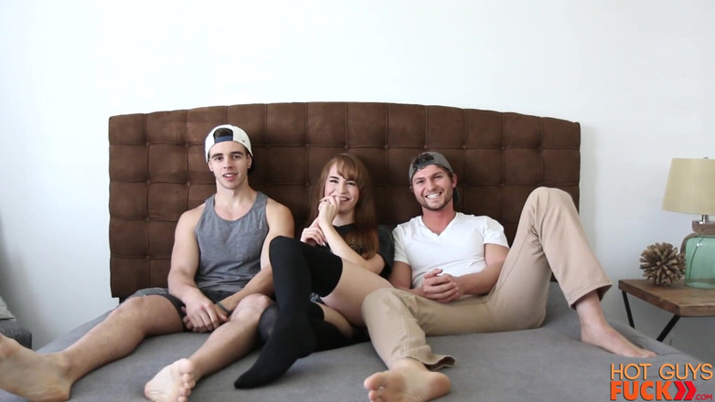 Hot Guys Fuck: Rob Burry &amp; Kellan Hartmann MMF Threesome Fuck with Jackie Lopez
