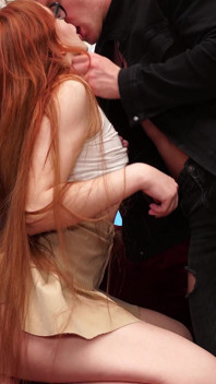 Redhead Megan Murkovski Gets Her Ass Wrecked on the Red Sofa