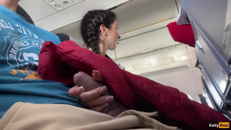 Katty West: Public Dick Flashing in Airplane - Girl Brought Me to Cumshot...
