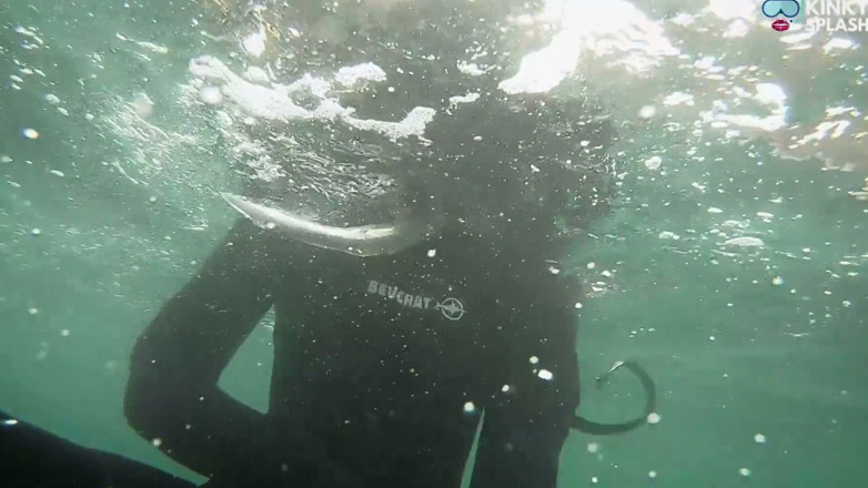 UKCuteGirl Lucy Lauren: Secret Underwater 8mm Wetsuit Play - Snorkeller Gets Away with It