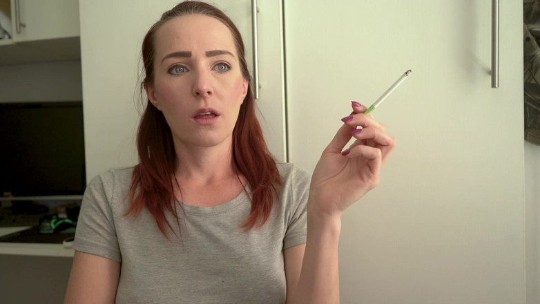 Alicia Robertz: Cute Brunette Smoking in a Tight Top