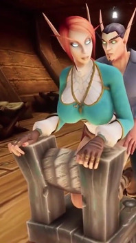 Roșcata Elf este futută în fața piraților - parodie porno Warcraft
