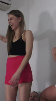 Blond Girls Trample Head of Their Human Ttoy
