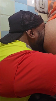 Worker Fucks My Ass in the Bathroom at Work