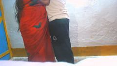 Busty Banuu: 丰满的胸部红色纱丽嫂子被姐夫啪啪啪